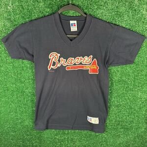 Rare Vintage 1996 Atlanta Braves Russell Made In U.S.A T-Shirt MLB Size Xl Youth